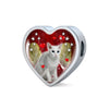 Oriental Shorthair Cat Print Heart Charm Steel Bracelet-Free Shipping
