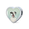 Dalmatian Dog Print Heart Charm Steel Bracelet-Free Shipping