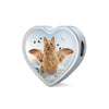Australian Terrier Print Heart Charm Steel Bracelet-Free Shipping