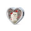 Lovely Persian Cat Print Heart Charm Steel Bracelet-Free Shipping
