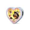 Miniature Schnauzer Dog Print Heart Charm Steel Bracelet-Free Shipping