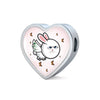 Flying Cat Print Heart Charm Steel Bracelet-Free Shipping