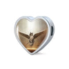 Norwegian Forest Cat Print Heart Charm Steel Bracelet-Free Shipping