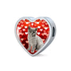 British Shorthair Cat Print Heart Charm Steel Bracelet-Free Shipping