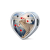 Ocicat Print Heart Charm Steel Bracelet-Free Shipping