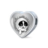 Cute Pet Art Print Heart Charm Steel Bracelet