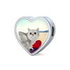 Exotic Shorthair Cat Print Heart Charm Steel Bracelet-Free Shipping