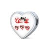 Japanese Chin Print Heart Charm Bracelet-Free Shipping