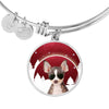 Chihuahua Print Circle Charm Bangle-Free Shipping