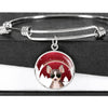 Chihuahua Print Circle Charm Bangle-Free Shipping