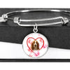 Basset Hound Print Luxury Circle Charm Bangle-Free Shipping