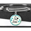 Cute French Bulldog Circle Pendent Luxury Bangle-Free Shipping