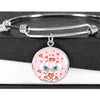 Maltese Dog Print Circle Charm Bangle-Free Shipping