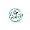 Cute French Bulldog Print Circle Charm Leather Woven Bracelet-Free Shipping