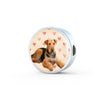 Airedale Terrier Print Luxury Circle Charm Leather Bracelet-Free Shipping