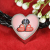 St. Bernard Dog Print Heart Charm Leather Bracelet-Free Shipping