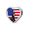 Doberman Pinscher Print Heart Charm Leather Bracelet-Free Shipping