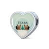 Yorkshire Terrier (Yorkie) Texas Print Heart Charm Bracelet-Free Shipping