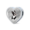 Boston Terrier Print Heart Charm Bracelet-Free Shipping