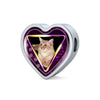Javanese Cat Print Heart Charm Leather Woven Bracelet-Free Shipping