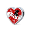 Cute Pets Print Heart Charm Leather Bracelet