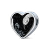 Amazing Snake Print Heart Charm Leather Bracelet-Free Shipping
