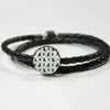 Labrador Retriever Pattern Print Circle Charm Leather Bracelet-Free Shipping