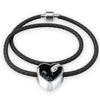 Amazing Snake Print Heart Charm Leather Bracelet-Free Shipping