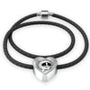 Cute Pet Art Print Heart Charm Leather Bracelet