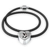 Boston Terrier Print Heart Charm Bracelet-Free Shipping