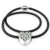 Labrador Retriever Pattern Print Heart Charm Braided Bracelet-Free Shipping