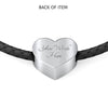 Siberian Husky Dog Print Heart Charm Leather Bracelet-Free Shipping