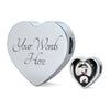Siberian Husky Dog Print Heart Charm Leather Bracelet-Free Shipping
