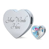 Japanese Bobtail Cat Print Heart Charm Leather Bracelet-Free Shipping