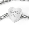 Siberian Husky Dog Print Heart Charm Steel Bracelet-Free Shipping