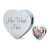 Ocicat Print Heart Charm Steel Bracelet-Free Shipping