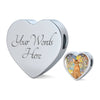 Abyssinian Cat Print Heart Charm Steel Bracelet