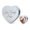 Bengal Cat Print Heart Charm Steel Bracelet-Free Shipping