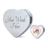 Shih Tzu Dog Print Heart Charm Steel Bracelet-Free Shipping