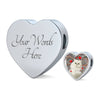 Lovely Persian Cat Print Heart Charm Steel Bracelet-Free Shipping