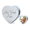 Pixie Bob Cat Print Heart Charm Steel Bracelet-Free Shipping