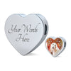 Afghan Hound Dog Print Heart Charm Steel Bracelet-Free Shipping