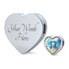 Cat Watercolor Art Print Heart Charm Steel Bracelet-Free Shipping