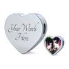 Devon Rex Cat Print Heart Charm Steel Bracelet-Free Shipping