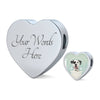 Dalmatian Dog Print Heart Charm Steel Bracelet-Free Shipping