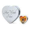 Burmese Cat Print Heart Charm Steel Bracelet-Free Shipping