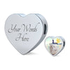 LaPerm Cat Print Heart Charm Steel Bracelet-Free Shipping