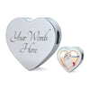 American Curl Print Heart Charm Steel Bracelet-Free Shipping