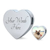 Cute Balinese Cat Print Heart Charm Steel Bracelet-Free Shipping