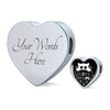 " I Love My Cat" Print Heart Charm Steel Bracelet